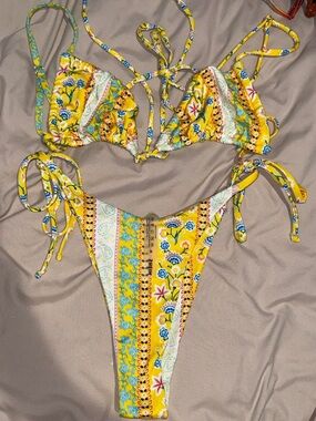 String yellow bikini